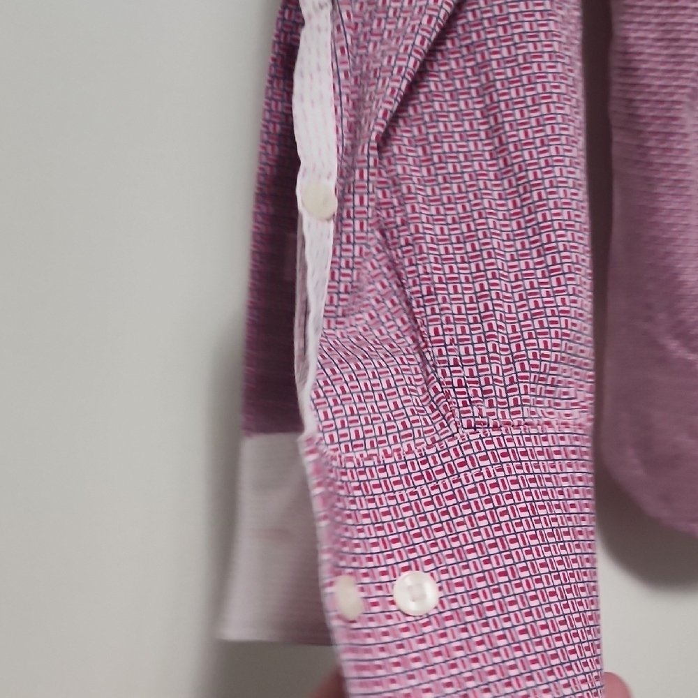 Ted Baker Endurance Slim Fit Pink Red Button Down Shirt Men’s - Picture 8 of 9